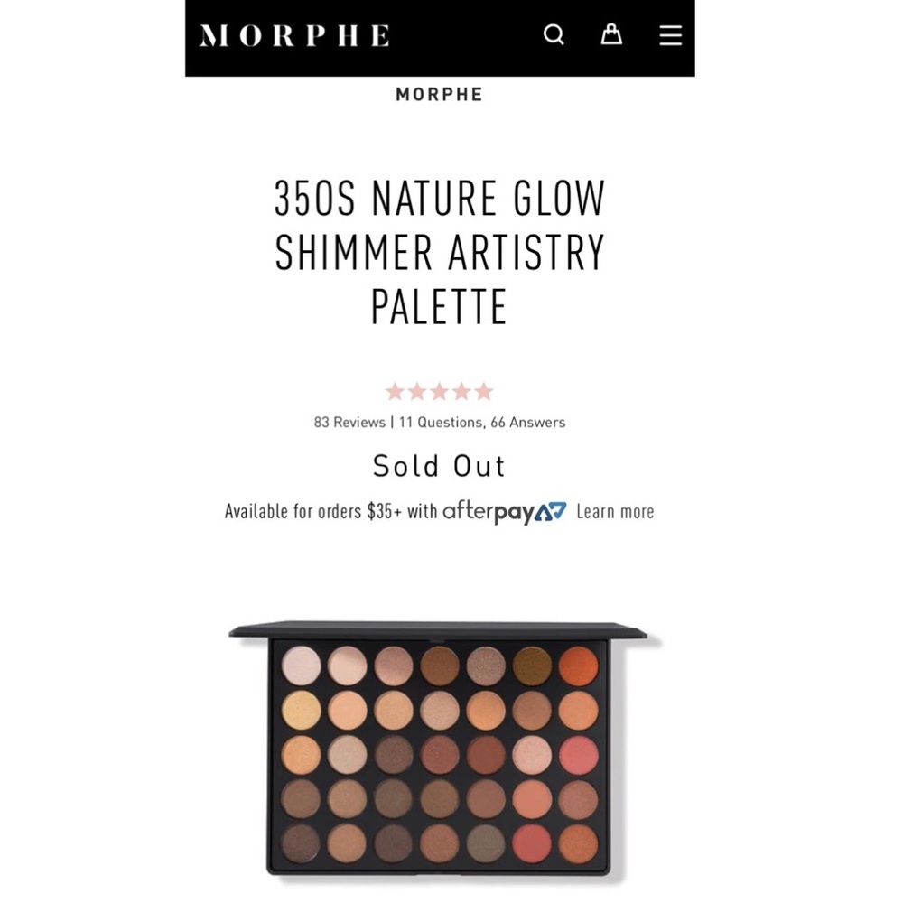 SOLD Morphe Eyeshadow Pallet